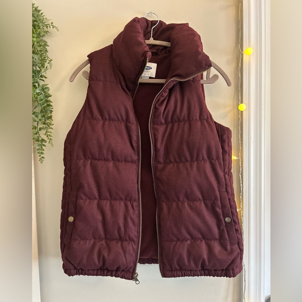 Old Navy Burgundy Puffer Vest